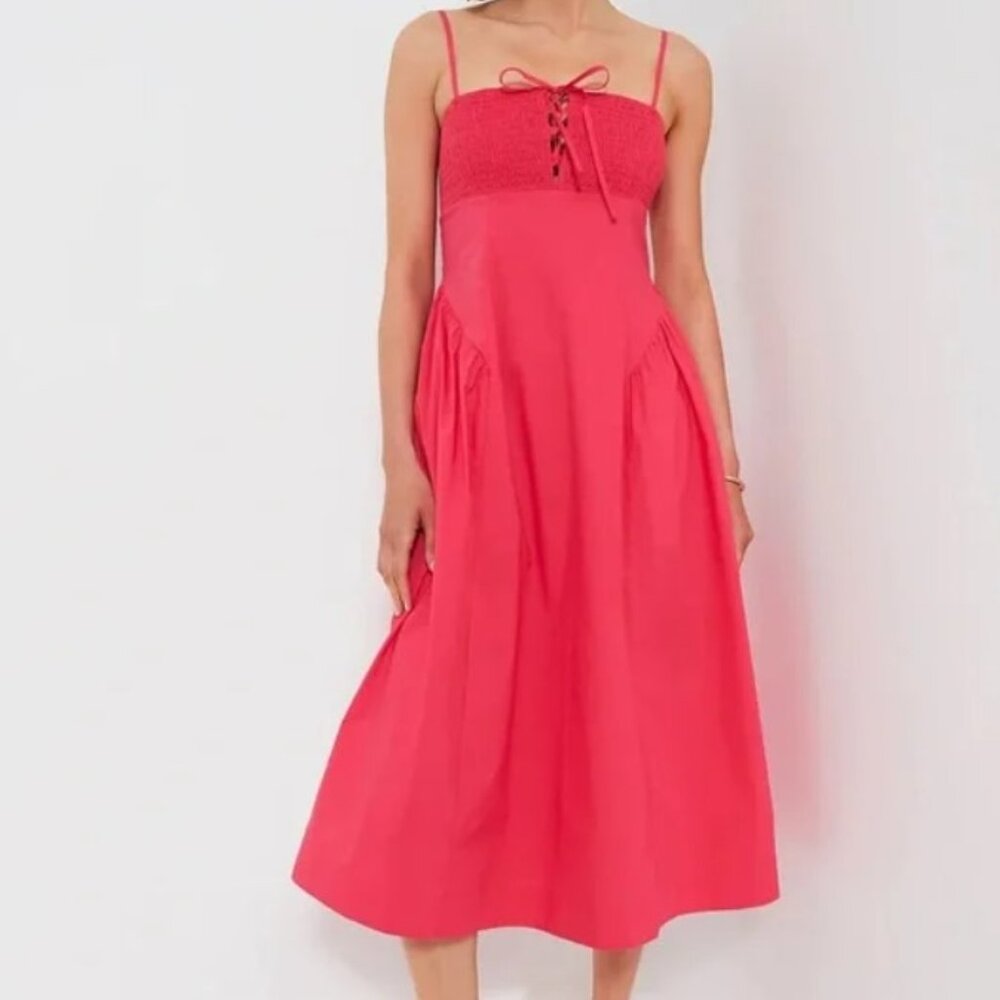 NWT - Hyacinth House - Watermelon Smocked Serafina Midi Dress - Size L